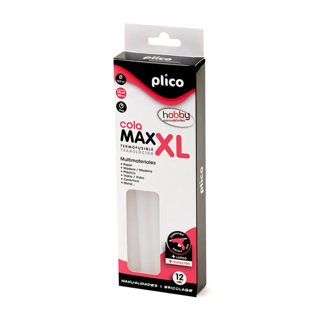 Barras de silicona 11,5 x 200 mm Plico MAX XL (Pack 12 unidades)