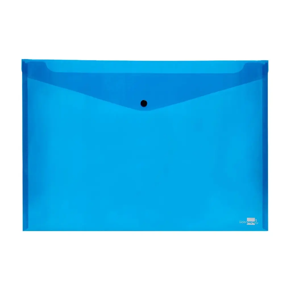 Sobre de plástico A3 con broche azul Liderpapel 