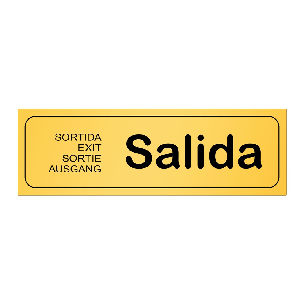 Rótulo adhesivo de pared "Salida" 170 x 55 mm