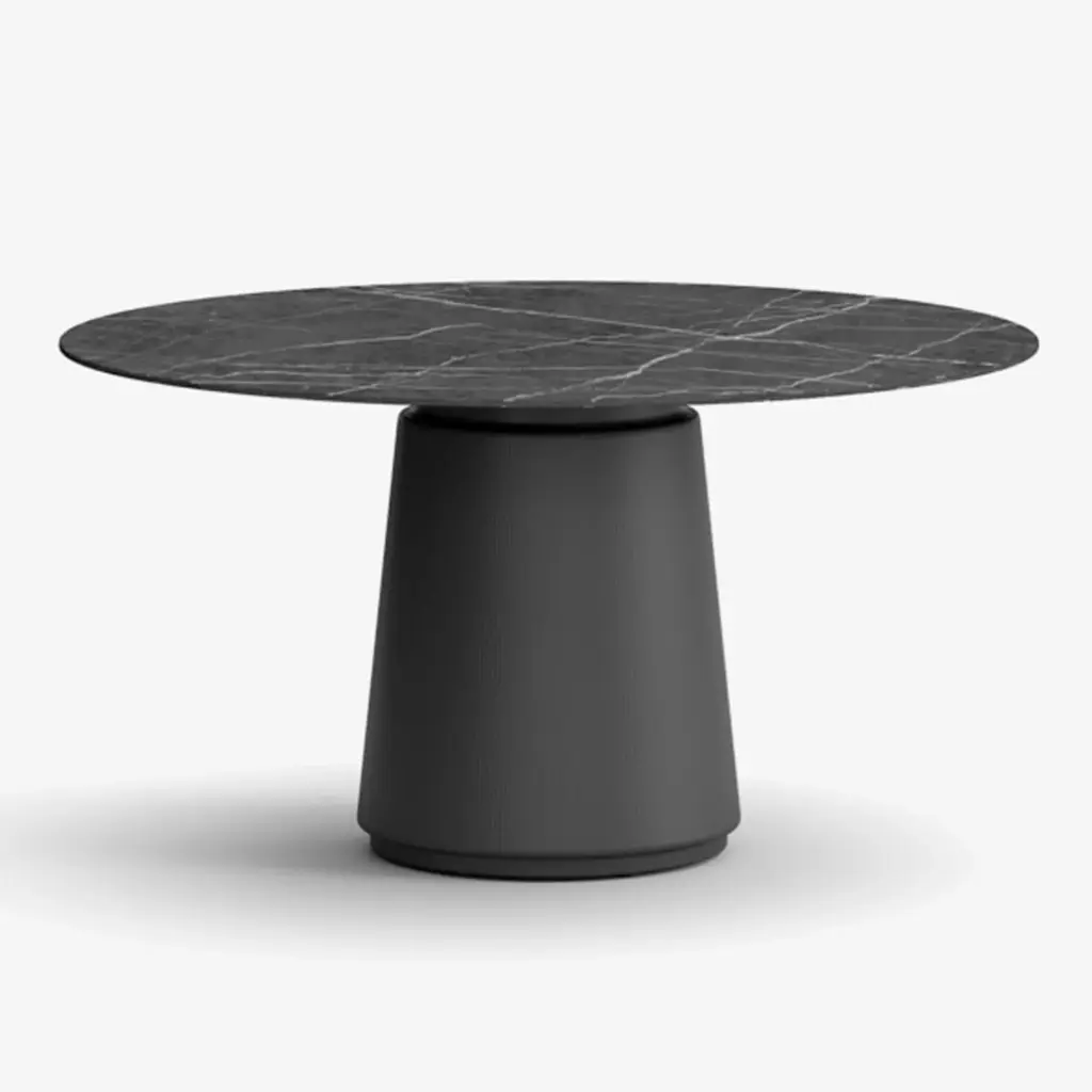 Mesa de reunión redonda Dorik Express Actiu fenólico mármol díametro 140 cm x alto 74 cm