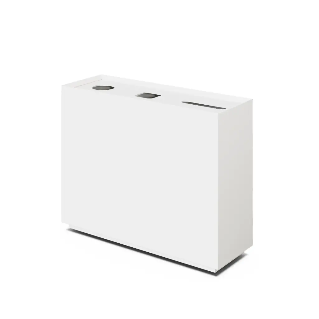 Papelera metálica de reciclaje con 3 compartimentos Zell