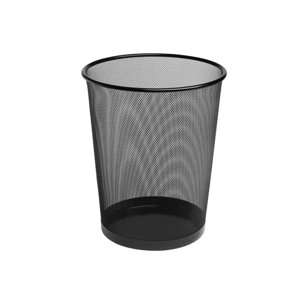 Papelera metálica de rejilla Q-Connect negra 19L