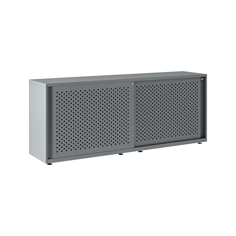 Armario metálico con puerta corredera perforada Bisley Glide 743 x 1200 x 470 mm