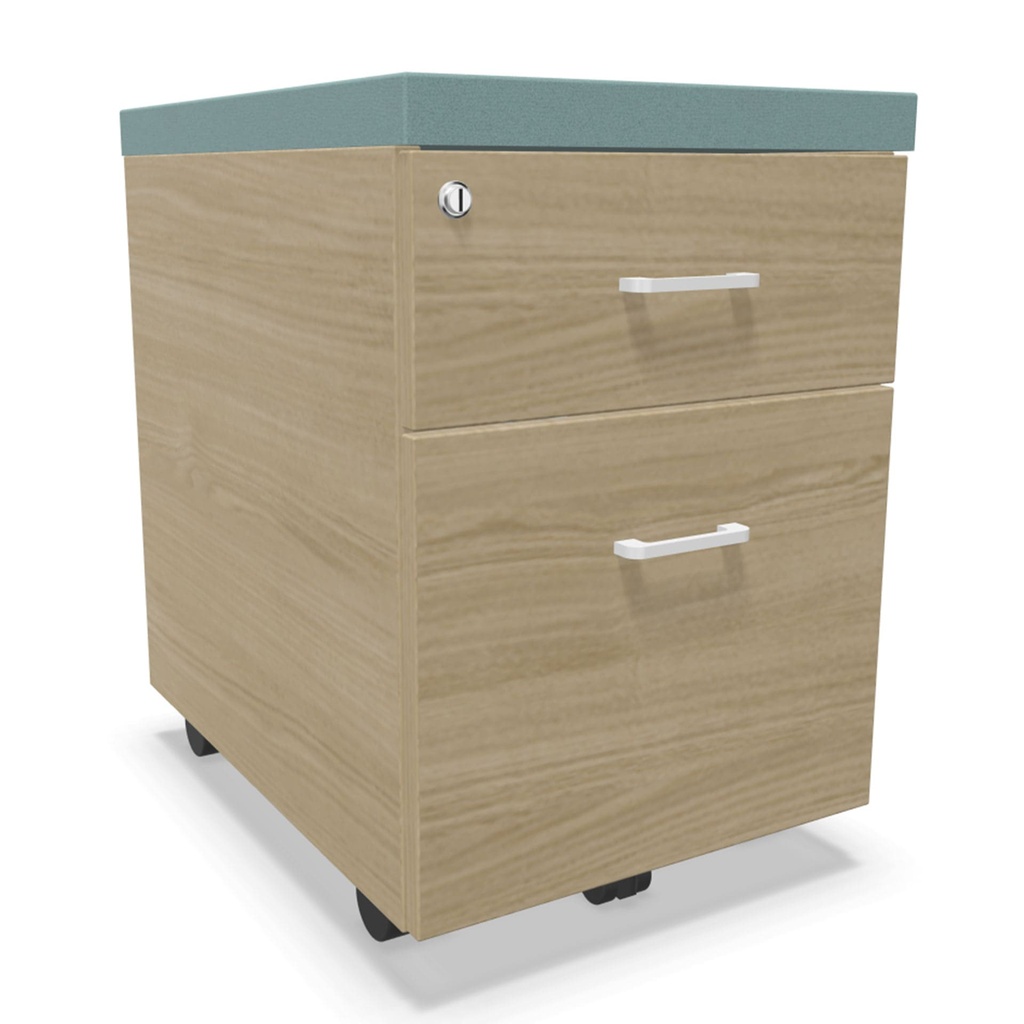 Cajonera móvil de melamina Actiu con cojín, 1 cajón de archivo y 1 personal 59 x 41 x 55 cm JX33 personalizada