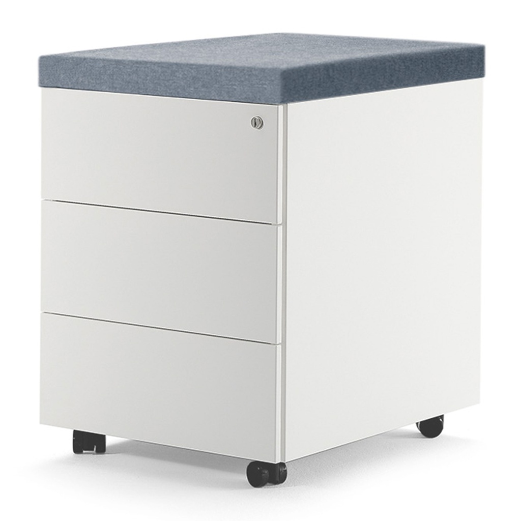 Cajonera móvil metálica Actiu con cojín y 3 cajones personales 58,5 x 40 x 52,5 cm JX632 personalizada