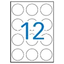 Etiquetas adhesivas A4 redondas 60 mm Apli (Caja 100 hojas)