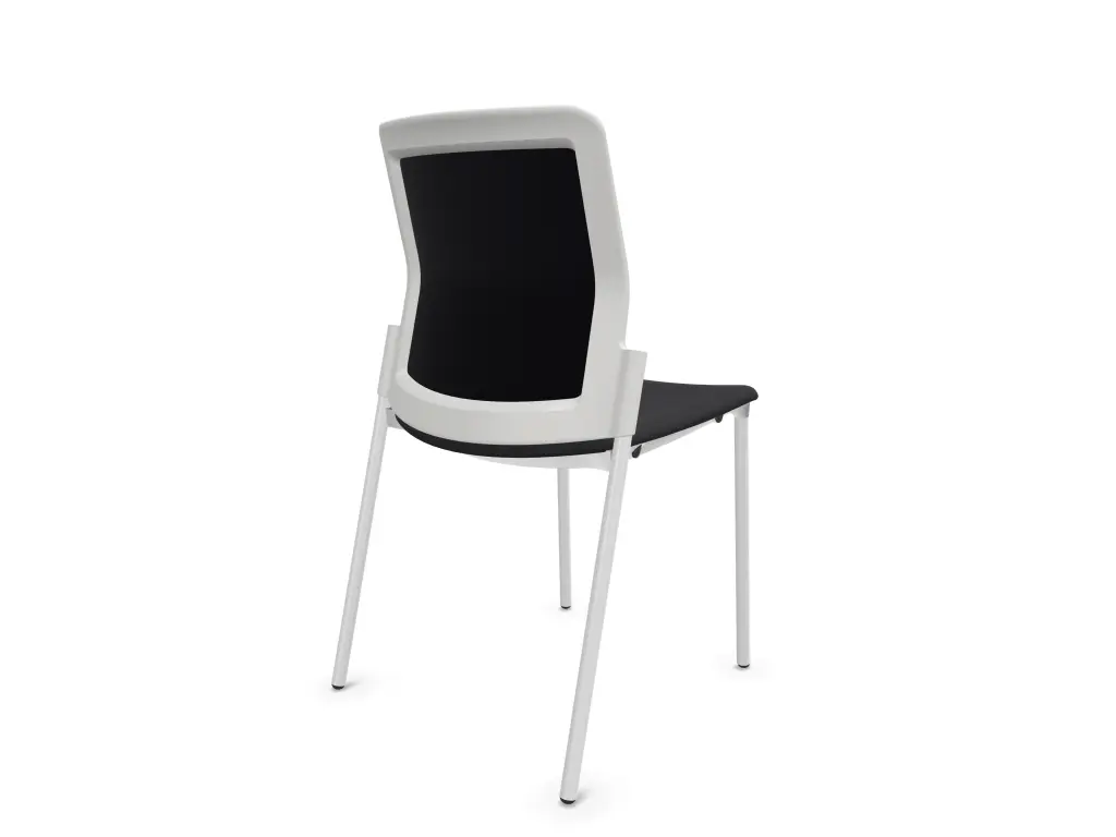 Silla Urban Plus 30 con 4 patas de acero estructura blanca malla Rythm | Personalizada