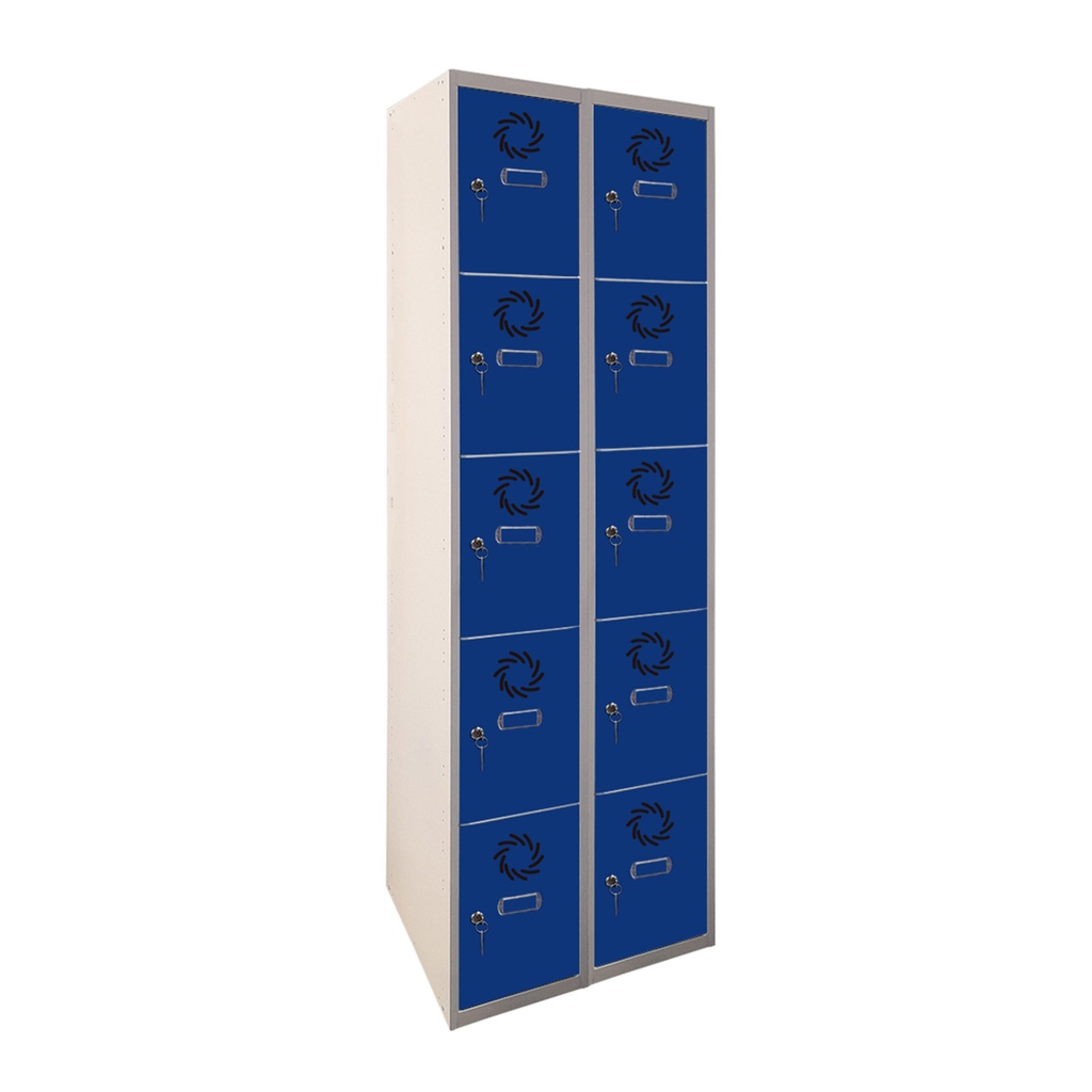 Taquilla metálica de 2 módulos de 5 puertas Eco Pro