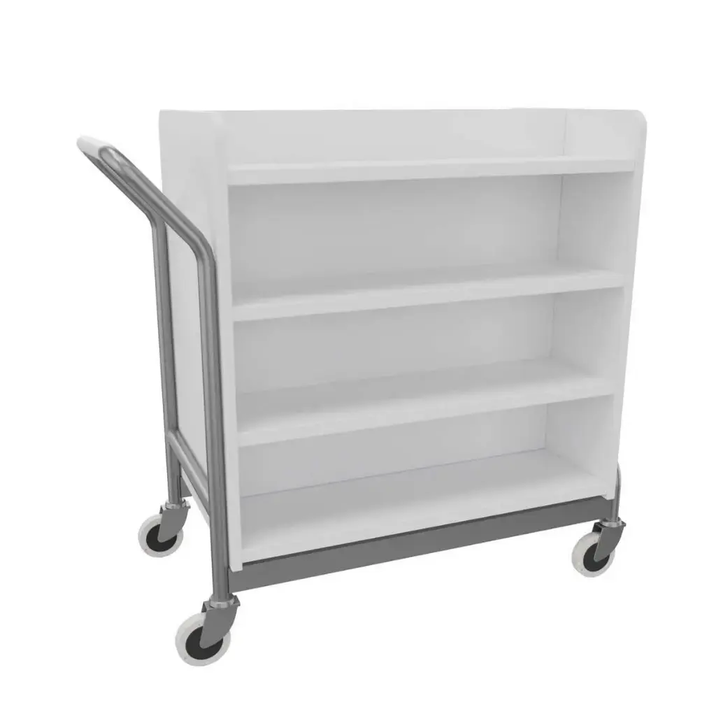 Carro portalibros para bibliotecas con ruedas blanco Actiu