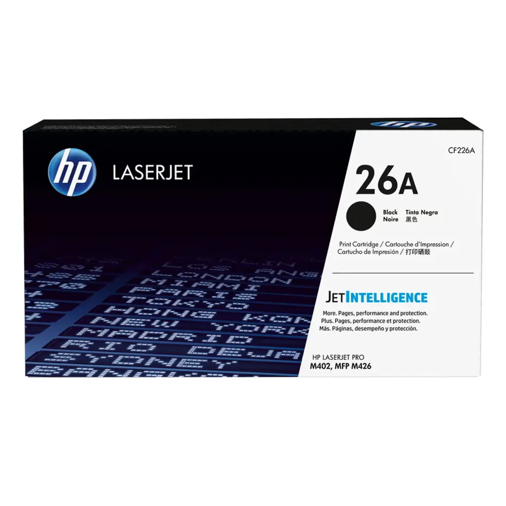 Tóner láser original CF226A HP 26A negro
