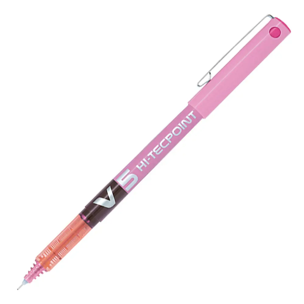Bolígrafo roller Pilot V5 Hi-Tecpoint rosa 
