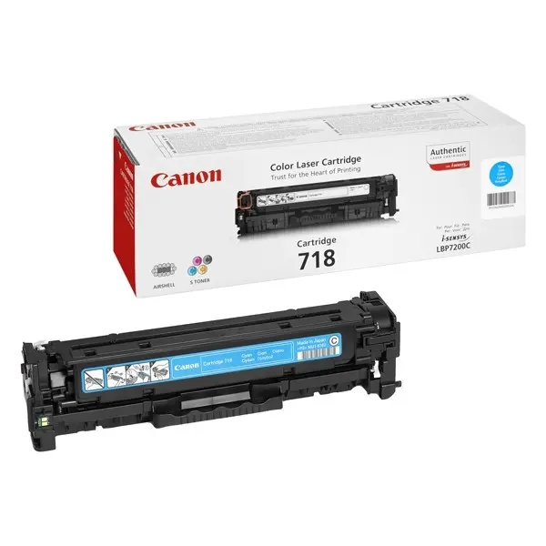 Tóner láser original CRG 718C Canon cian