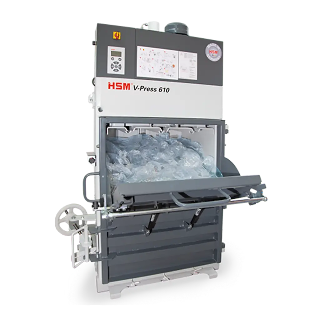 Prensa vertical HSM V-Press 610 P para compactación de PET
