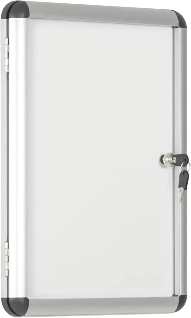 Vitrina para anuncios magnética con cerradura, marco de aluminio y puerta de metacrilato