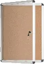 Vitrina para anuncios de corcho con cerradura, marco de aluminio y puerta de metacrilato