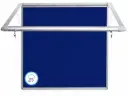Vitrina para anuncios de fieltro para exterior con apertura superior, cerradura, marco de aluminio y puerta de cristal templado