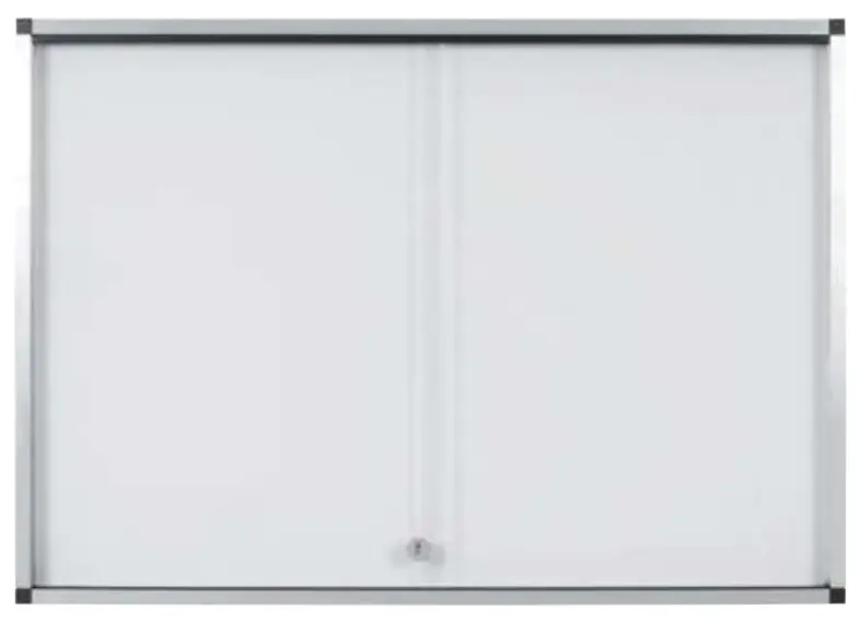 Vitrina para anuncios magnética con puerta corredera, cerradura y marco de aluminio