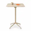 Mesa cuadrada alta abatible exterior fenólico mármol Tabula Tar 40 Actiu 60 cm de diámetro y 110 cm de altura