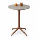 Mesa redonda alta abatible exterior fenólico mármol Tabula Tar 40 Actiu 60 cm de diámetro y 110 cm de altura
