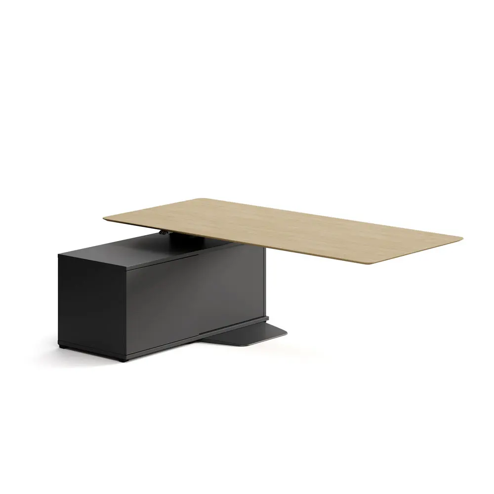 Mesa recta de dirección elevable con apoyo en archivo Menssula Actiu 220 x 100 cm