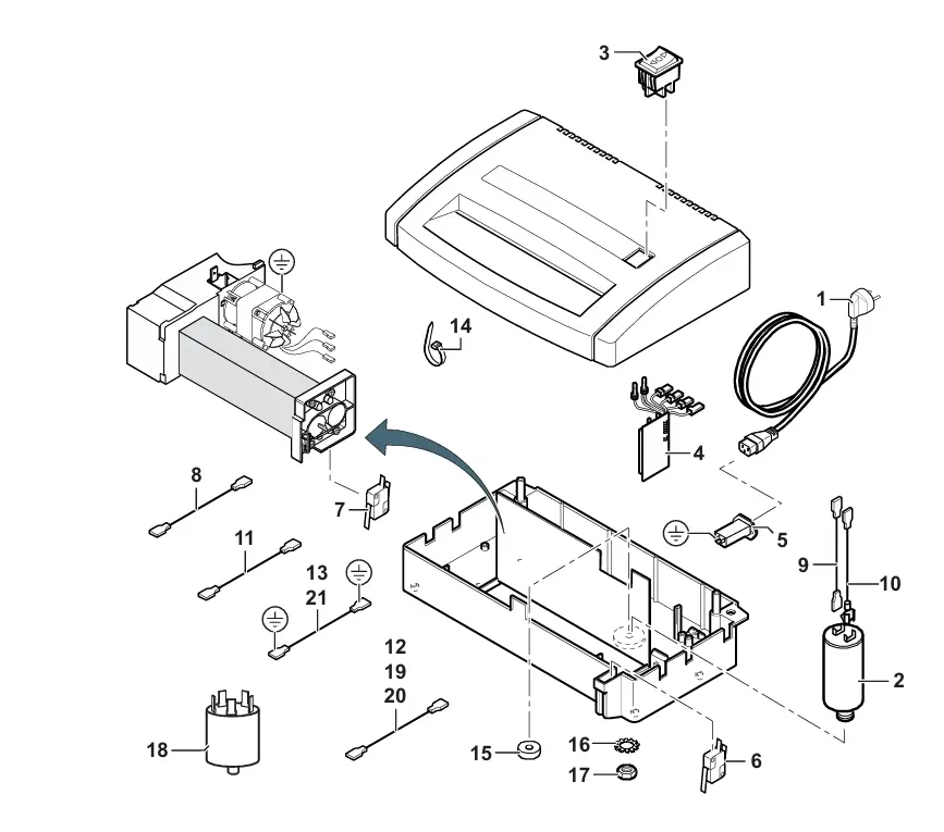 Pieza de repuesto HSM 1111505004 / 1111505005 Pos. 4 Lichtschrankensteuerung Light barrier control / Placa de circuitos impresa