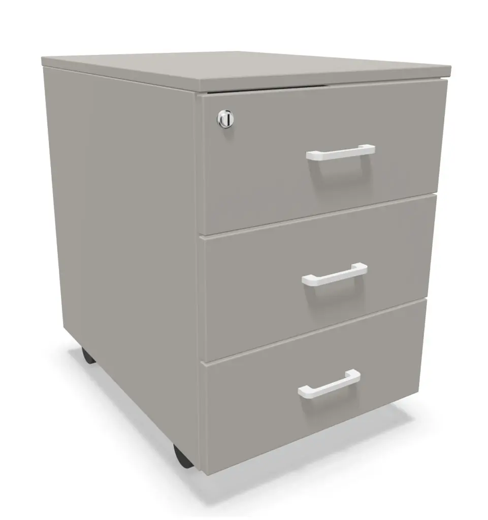 Cajonera móvil de melamina Actiu con 3 cajones metálicos y extracción total 56 x 41 x 55 cm JM132 personalizada
