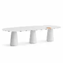 Mesa de reunión ovalada Dorik Actiu fenólico mármol fondo 120 cm
