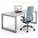 Mesa de dirección Vital Plus 60 Actiu cristal marco cerrado 200 x 100 cm
