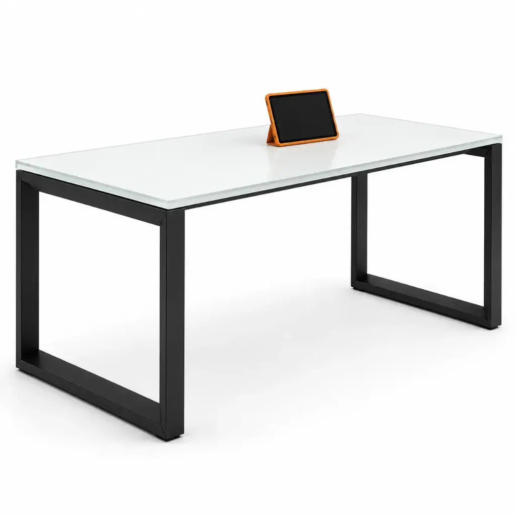 Mesa recta Vital Plus 60 Actiu cristal marco cerrado fondo 80 cm