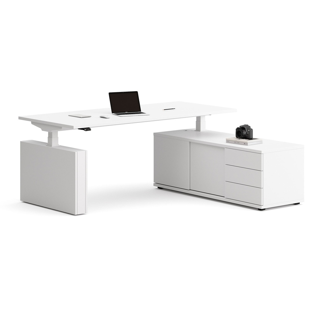 Mesa elevable de dirección con apoyo en armario Mobility Executive Actiu 200 x 100 cm