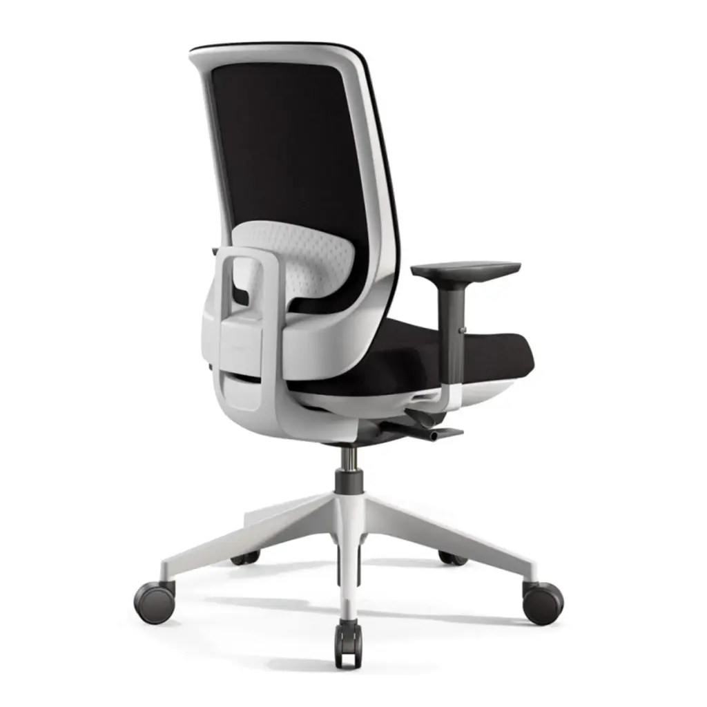 Silla Trim 50 tapizada Express Actiu con estructura blanca
