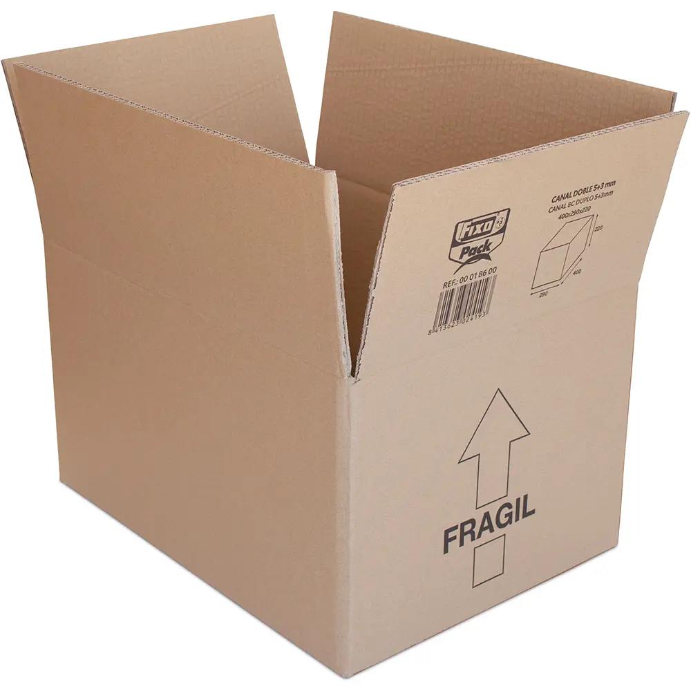 Caja de cartón 400 x 290 x 220 mm 2 capas (5+3 mm)