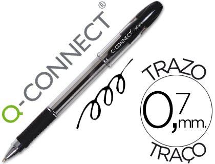 Bolígrafo Q-Connect Delta 0.7 negro KF00375 (Caja 12 unidades)