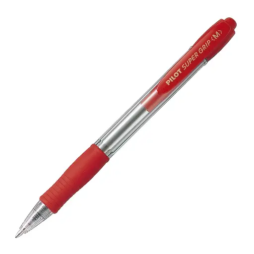 Bolígrafo retráctil Pilot Super Grip rojo