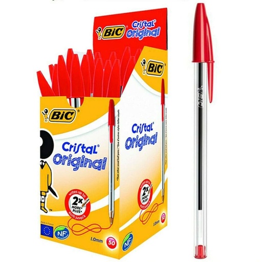 Bolígrafos Bic Cristal rojo (Caja 50 unidades)