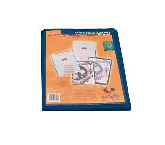 Carpeta escaparate de 40 fundas Folio Poliplás azul
