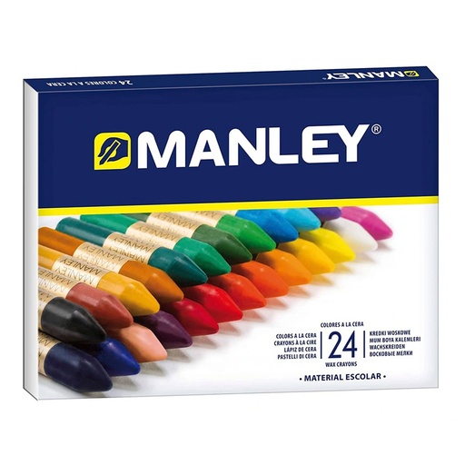 Ceras blandas Manley 24 colores surtidos para uso escolar y artístico