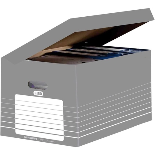 Caja contenedor para archivadores con tapa integrada Elba