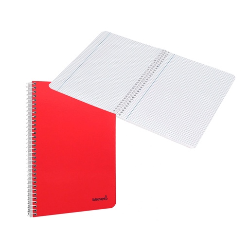 Cuaderno de espiral 1/4 cuadriculado 80 hojas Liderpapel
