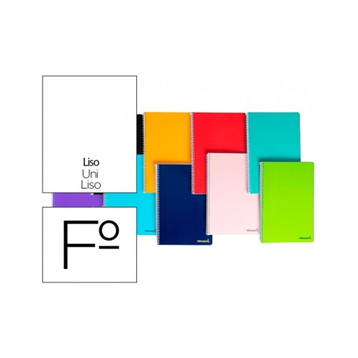 Cuaderno de espiral Folio liso 80 hojas Liderpapel