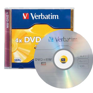 DVD+RW 4.7 GB 4x con caja Verbatim