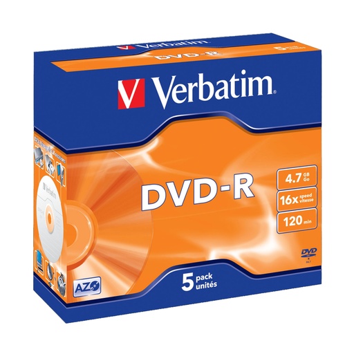 DVD-R 4.7 GB Verbatim (Pack 5 unidades)