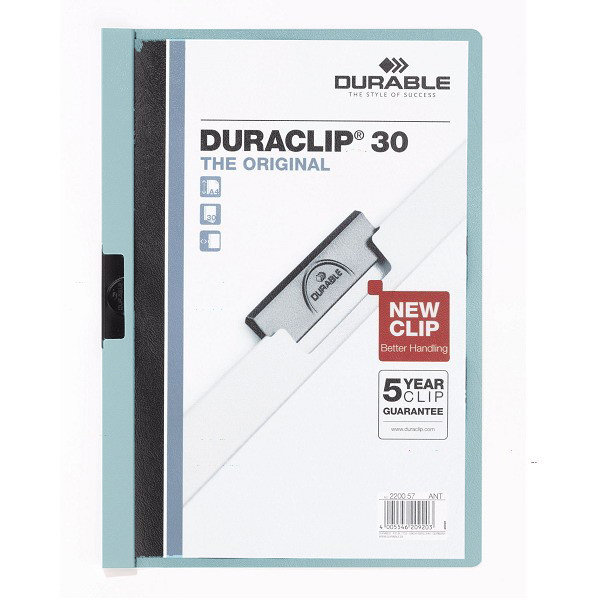 Dossier clip lateral A4 azul para 30 hojas Duraclip | Asturalba