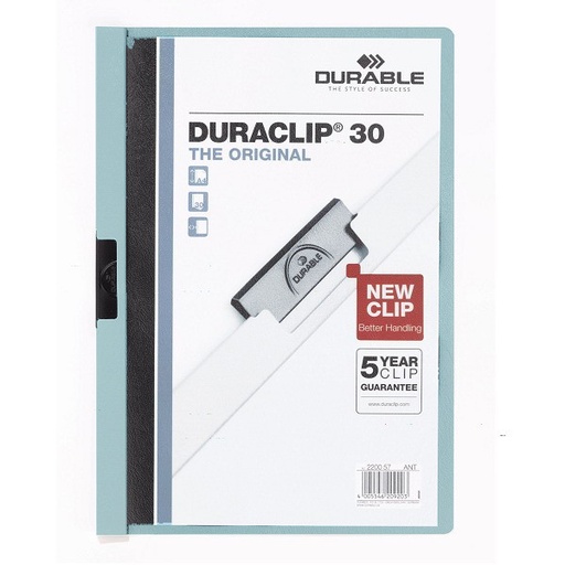 Dossier clip lateral A4 azul para 30 hojas Duraclip