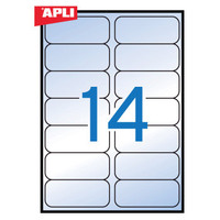 Etiquetas transparentes adhesivas APLI 10052 – 63,5 x 33,9 mm, cantos romos, inkjet, acabado brillante – Pack 240 etiquetas