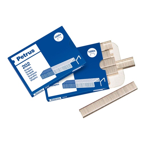 Grapas 202 galvanizadas Petrus (Cajita 1000 unidades)