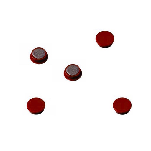 Imanes redondos 20 mm rojo (Pack 5 unidades)