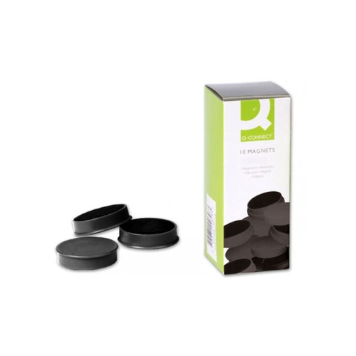 Imanes redondos 25 mm negro Q-Connect (Caja 10 unidades)