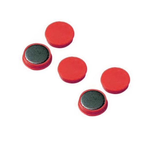 Imanes redondos 30 mm rojo (Pack 5 unidades)