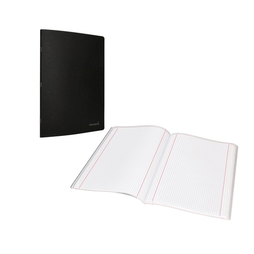 Libreta grapada A5 cuadriculada 80 hojas negra Liderpapel